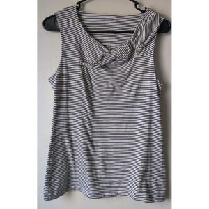 Banana Republic Designer‎ Tee Bow Stripe Tank Top Size Small Black/White